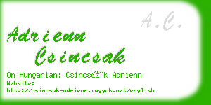 adrienn csincsak business card